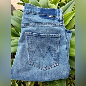 MOTHER HIGH WAISTED WEEKENDER SLICE HEEL in Belle De Jour Size 32